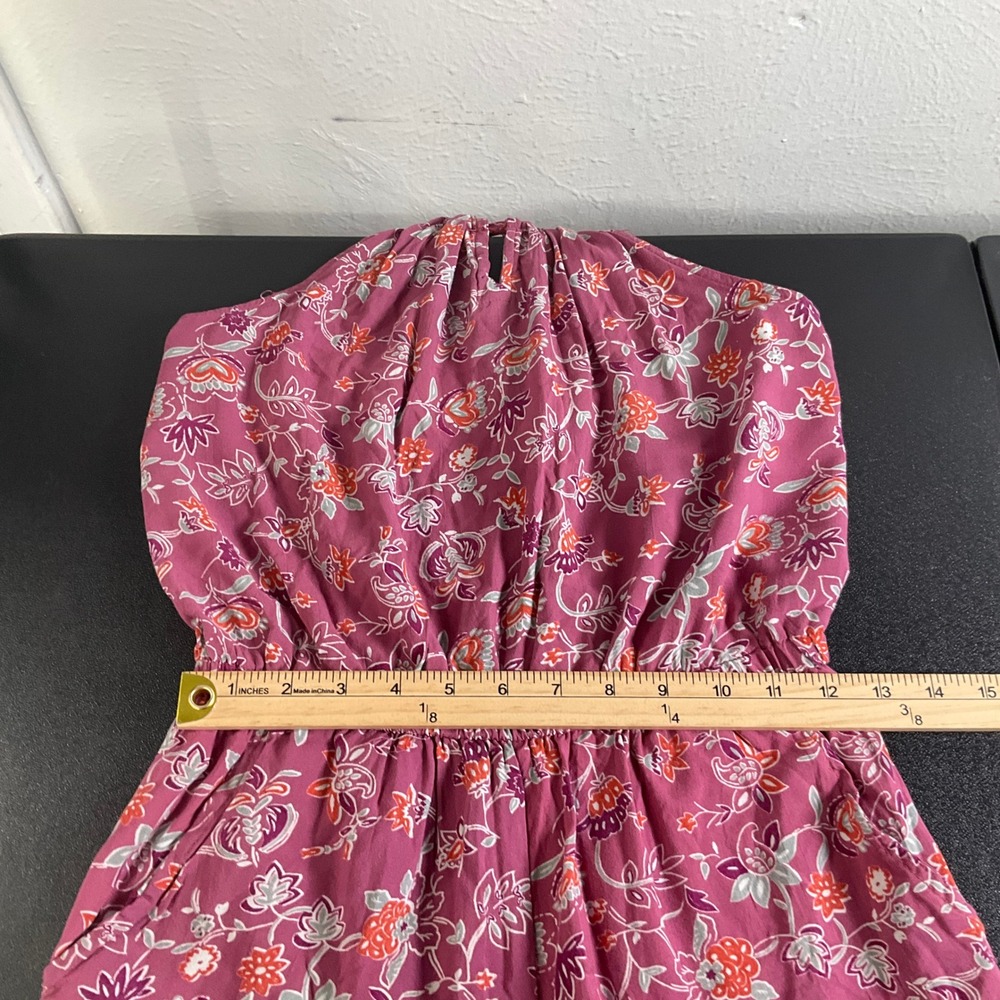 Angie‎ Floral Halter Romper Sz M Maroon Orange Paisley Print Beach Festival - Picture 11 of 14